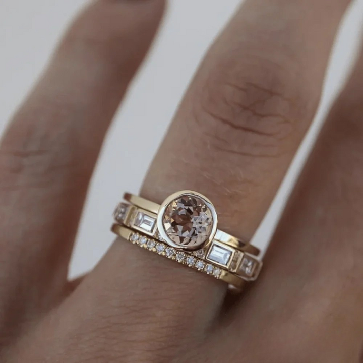 Elegant Crystal Gold Ring