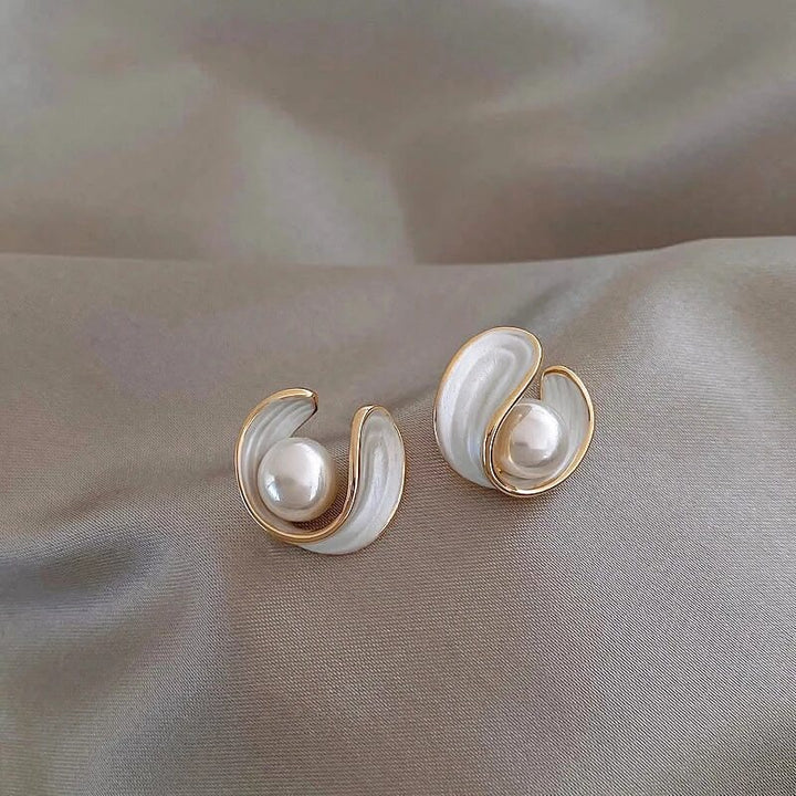 Gold Pearl & Opal Earrings