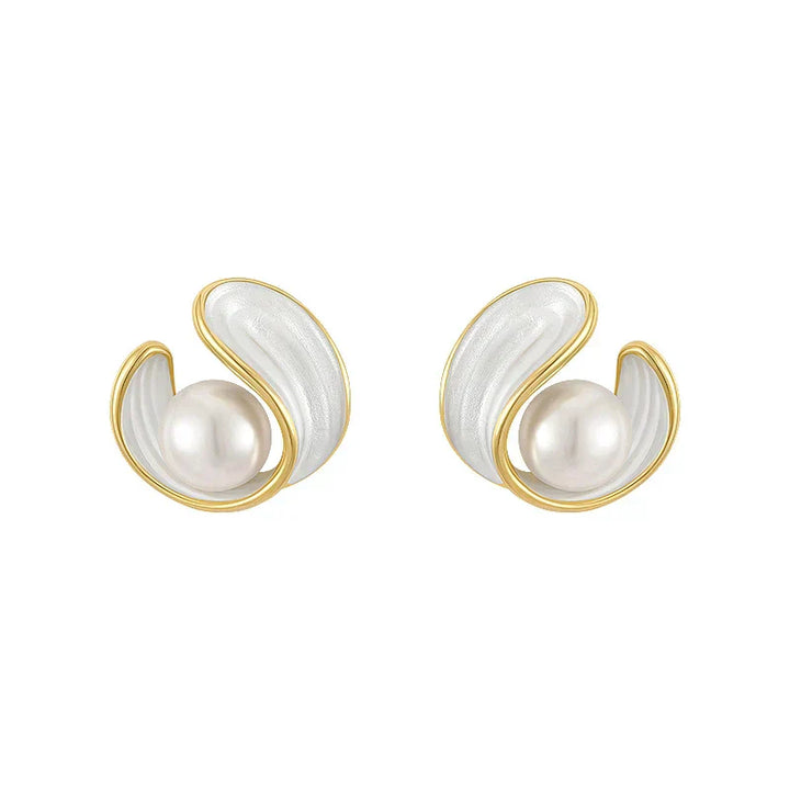 Gold Pearl & Opal Earrings