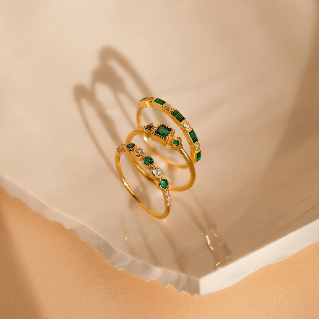 Alex - Unique Inlaid Ring Set