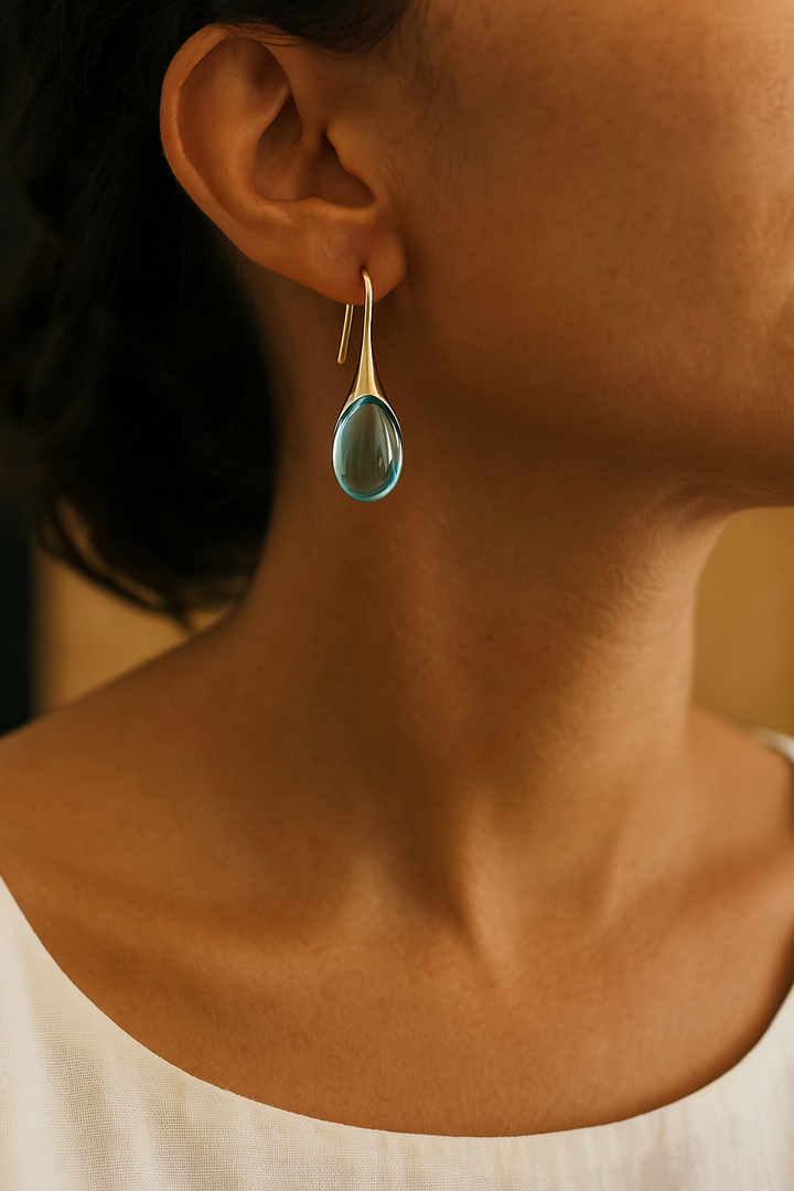 Gold & Silver Gem Earrings