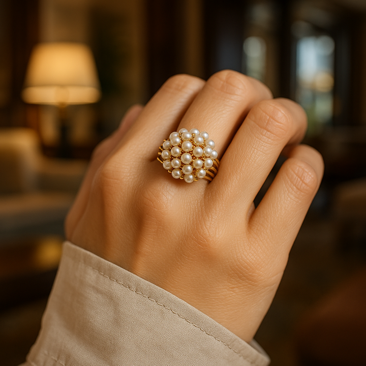 Bush - Inlaid Pearls Ring