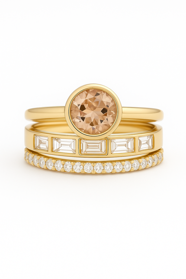 Elegant Crystal Gold Ring