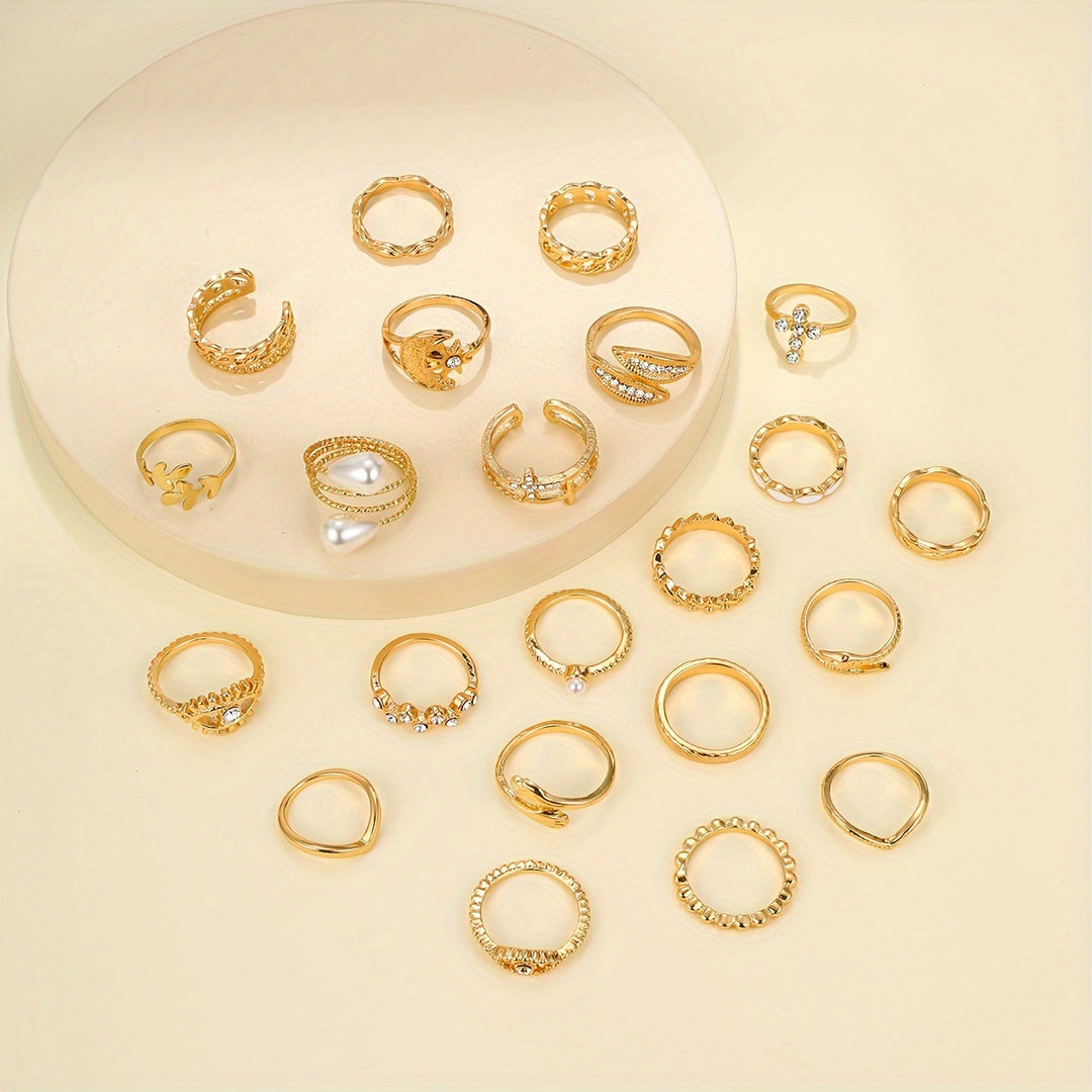 22pcs Vintage Ring Set