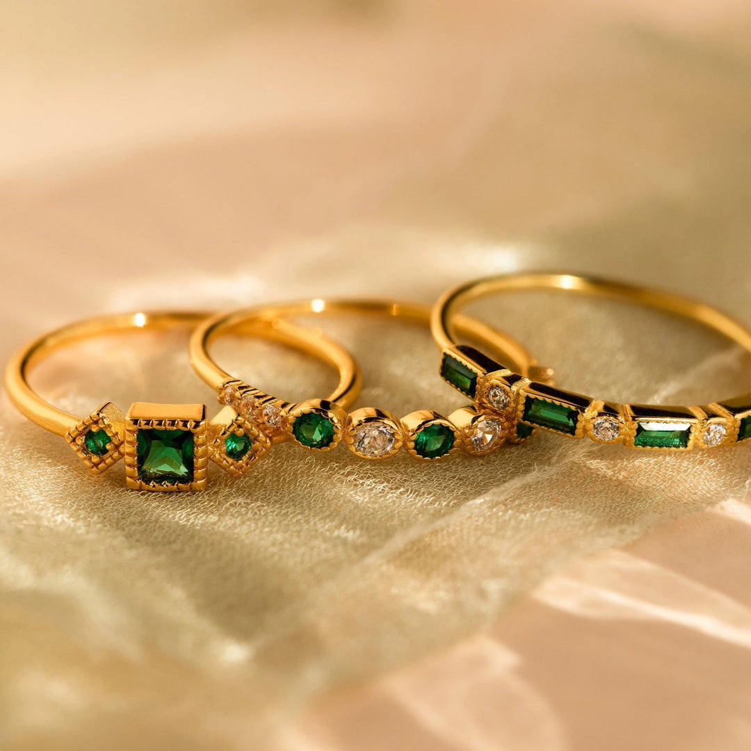 Alex - Unique Inlaid Ring Set