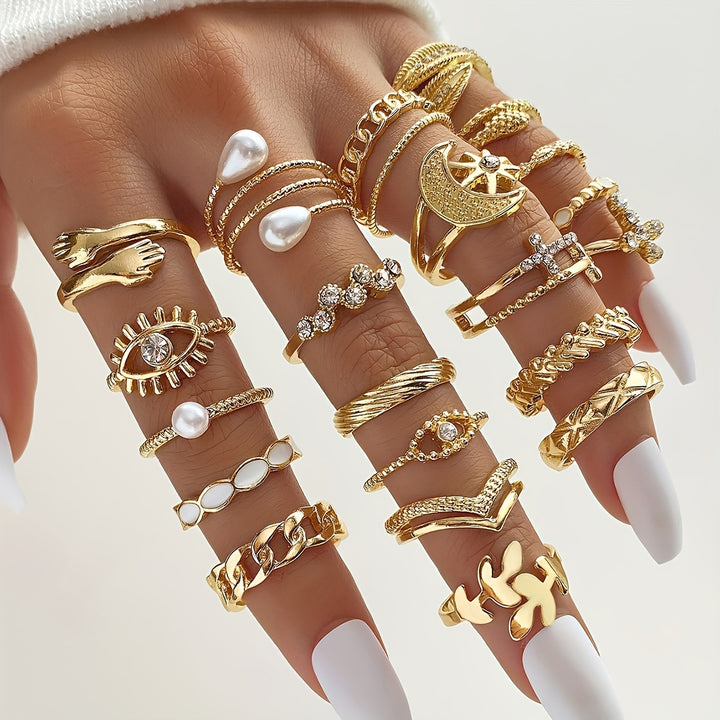 22pcs Vintage Ring Set