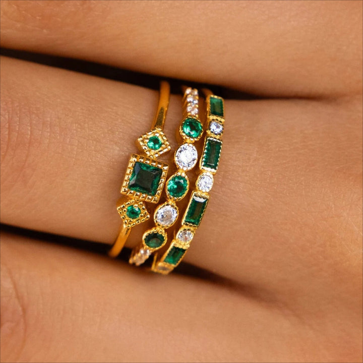 Alex - Unique Inlaid Ring Set